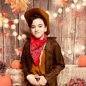 Brown Cowboy Costume with Red Bandana & Boots